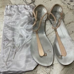Giuseppe Zanotti Suede T-Strap Sandals